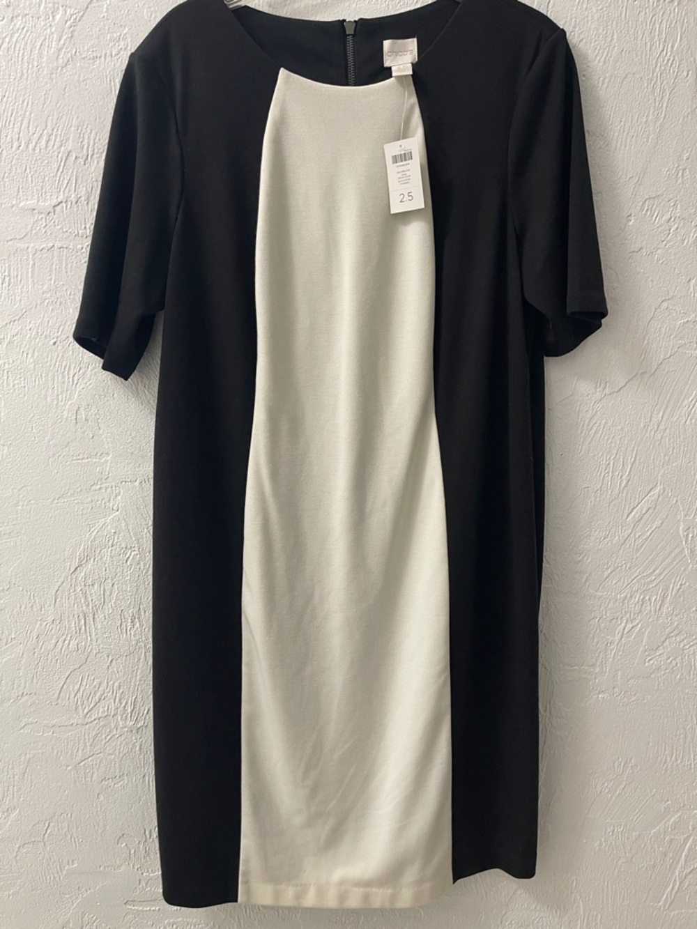 Chico's Black and White Colorblock Midi Dress